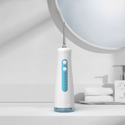 Cordless Rechargeable Power Water Flossing Device Black Nozzles Set Timer White Base
